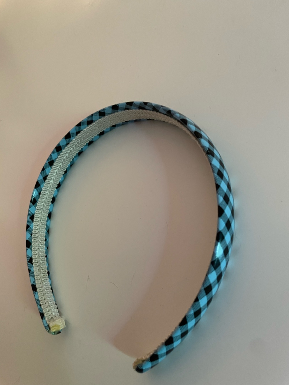 Blue and Black Checkered Women's Headband